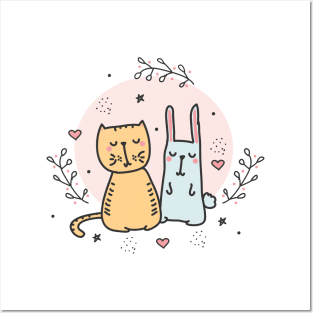 Cat Bunny Posters and Art